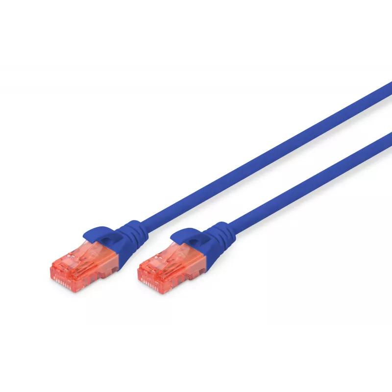 DIGITUS DK-1612-005/B CAT 6 U/UTP Patchkabel, RJ45, AWG 26/7, PVC, 0,5 m, Blau
