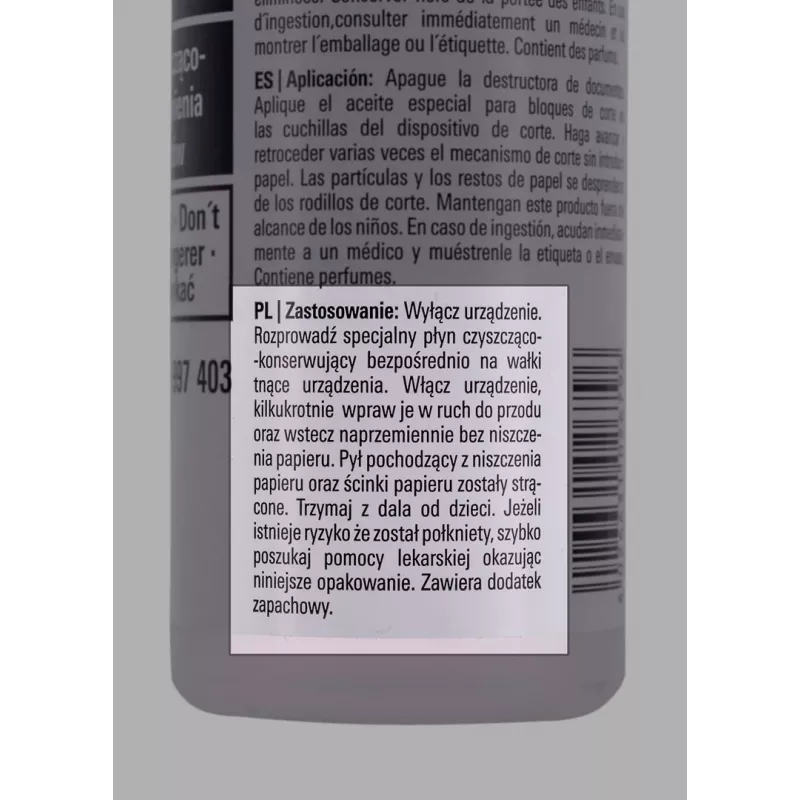 HSM 1235997403 Aktenvernichter-Schneidwerk Reinigungs- und Schmieröl, 250 ml