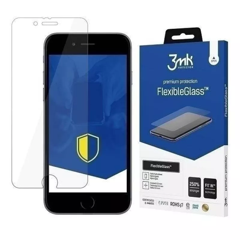 3MK FlexibleGlass Hybrid-Displayschutz für iPhone SE 2020/2022, 0,2 mm, 7H, transparent