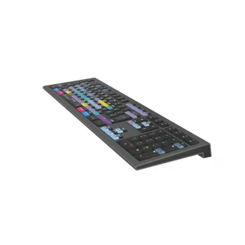 Logickeyboard ASTRA 2 DaVinci-Resolve-Tastatur für Mac, in voller Größe, kabelgebunden USB, Scherenmechanik, QWERTZ Deutsch, Schwarz