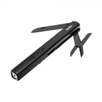 Multifunktionaler Taschenlampenstift Nextool NE20026 — LED 50 lm, 90 min Betriebsdauer, Edelstahlmesser, Schere, USB-C, Aluminium, 125×15 mm, 38 g