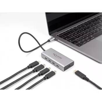DELOCK USB Hub 10 Gbps Typ-C 4 Ports PD 85W 30cm Kabel