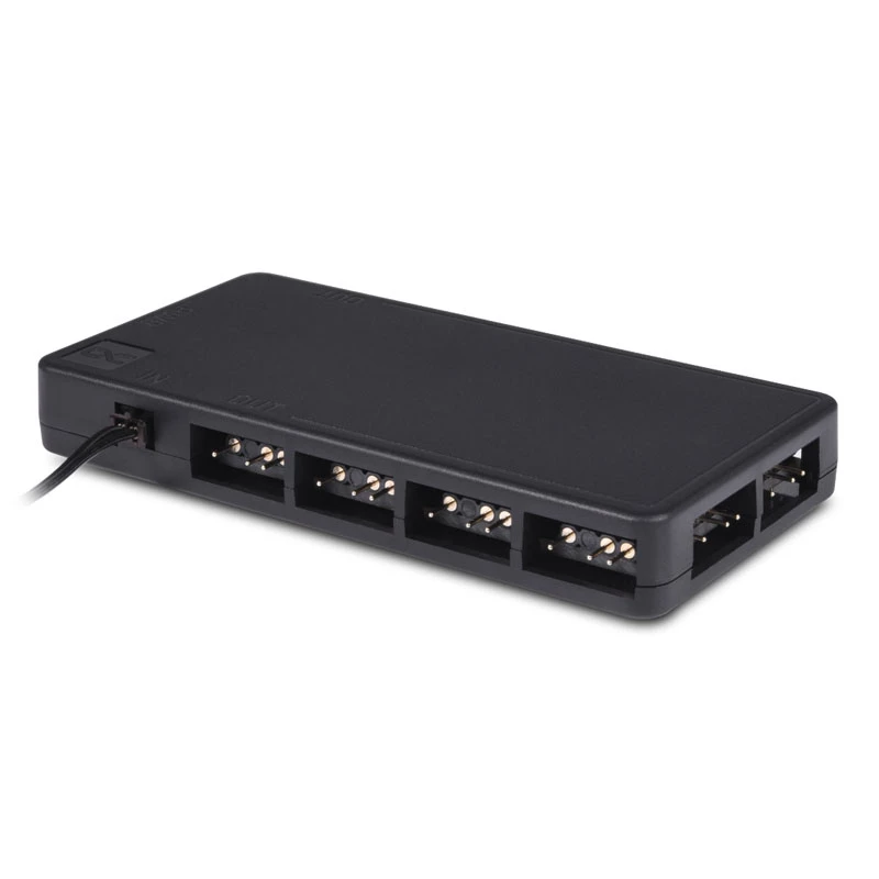 Alphacool Core 25669 11x 3-Pin DRGB Splitter mit SATA-Stromanschluss, schwarz