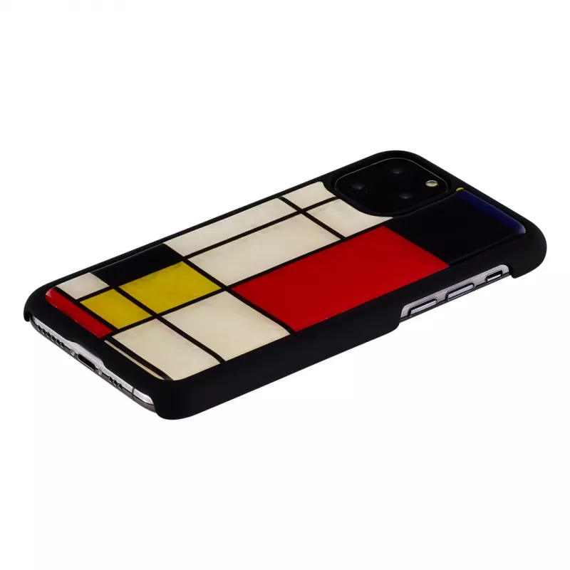 Smartphone-Hülle iKins für iPhone 11 Pro Mondrian schwarz — Schutzcover, Hartschale, präzise Aussparungen