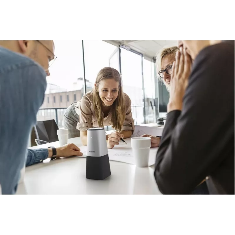 Philips PSE0540 Smart Meeting tragbares Konferenzmikrofon, USB-C, Schwarz/Silber