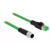 Delock Netzwerkkabel M12 4 Pin D-kodiert zu RJ45 Stecker, PVC, 2 m