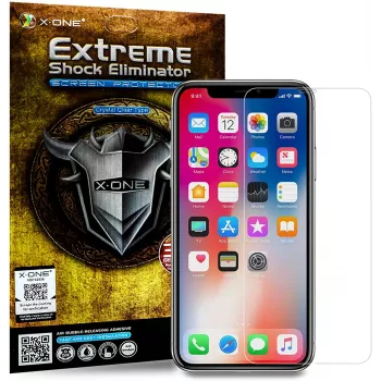 Bildschirmschutzfolie X-ONE Extreme Shock Eliminator für iPhone X — schwarz, stoßfest, langlebig