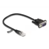 Delock RS-232-Serienkabel, RJ45-Stecker auf D-Sub 9-Stecker, 30 cm, Schwarz