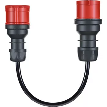 Adapter für Gemini flex 11 kW, CEE Rot Dreiphasen-Wechselstrom 16A > CEE Rot 32A (schwarz, 30 cm)