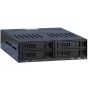 Inter-Tech X-3531 HDD/SSD-Wechselrahmen für 4x 2,5-Zoll-SATA in 1x 5,25-Zoll-Schacht, 6 Gbit/s, Hot Swap, 30-mm-Lüfter, Schwarz