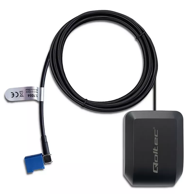 GPS GLONASS Antenne QOLTEC 57054 mit Magnetfuß, 28 dB Verstärkung