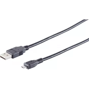USB-Kabel S/CONN 14-11045 3m USB A Micro-USB B Schwarz