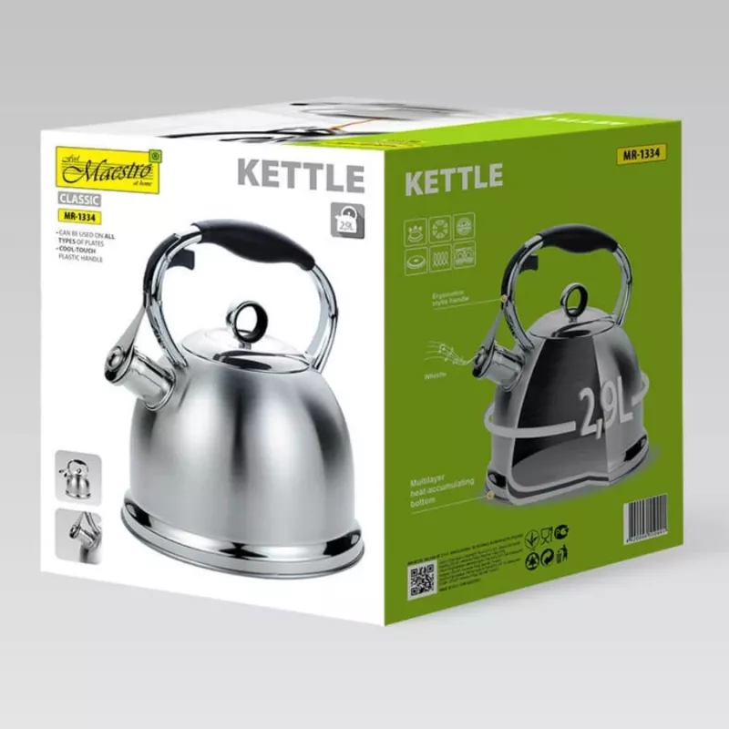 Maestro MR-1334 Wasserkessel für den Herd, 2,9 l, Edelstahl