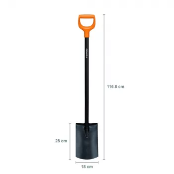 Spade Fiskars 131403 — Fiskars Gartenspaten Modell 131403, Stahlblatt, Holzgriff