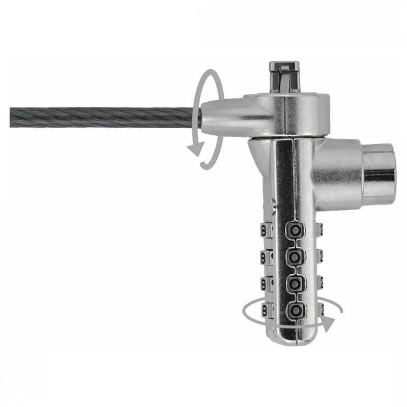 Dicota Security Kabel T-Lock, Kombination, geschlossen 3x7mm Slot