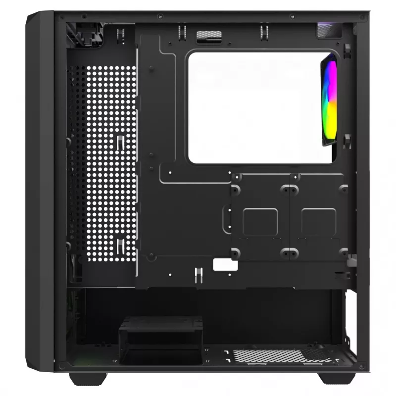 Savio Noctis Glass RGB Cube PC-Gehäuse, ATX/Micro-ATX/Mini-ITX, Front aus Hartglas, RGB-Lüfter, schwarz