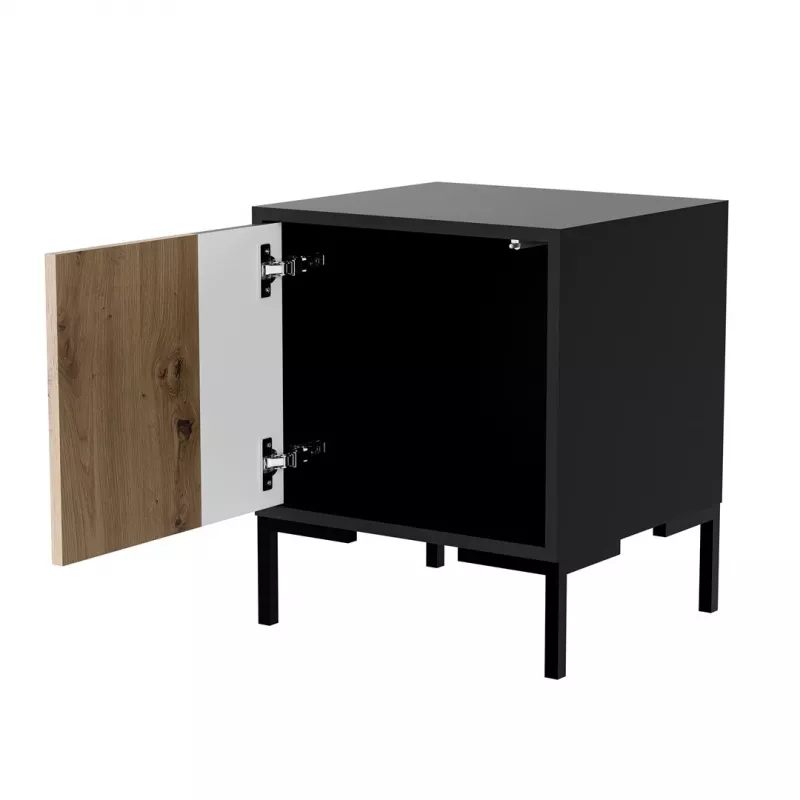 Nachttisch Cama Meble MERCI 44x40x52,5 cm, schwarz und Eiche, MDF/Spanplatte, 2er-Pack