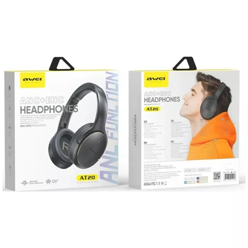 Awei Bluetooth-Kopfhörer AT20 ANC ENC 6.0 — kabelloser Over-Ear-Kopfhörer mit ANC und ENC