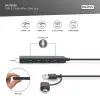 Digitus DA-70235 4-Port-USB-3.0-Hub Slim Line mit USB-C-Adapter, 5 Gbit/s