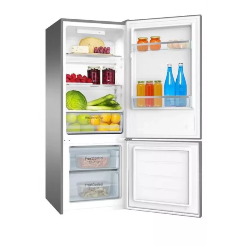 Amica FK244.4X(E) freistehende Kühl-Gefrier-Kombination, Gefrierfach unten, 153 l Kühlteil, 52 l Gefrierteil, FrostControl, Energieklasse E