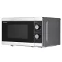 Sharp YC-MG01E-S Mikrowelle mit Grillfunktion, 20 l, 800 W, freistehend, Silber/Schwarz