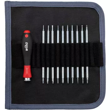 Wiha 27820 Schraubendreher-Set mit Wechselklingen, 11-teilig, System 4