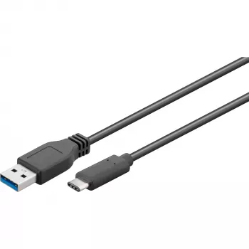 Wentronic Goobay USB 3.0 SuperSpeed Kabel > USB-C™, Schwarz, 2 m - USB 3.0-Stecker (Typ A) > USB-C-Stecker (71221)