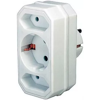 Netzadapter Brennenstuhl 1508050 mit 2 + 1 Steckdosen Weiß