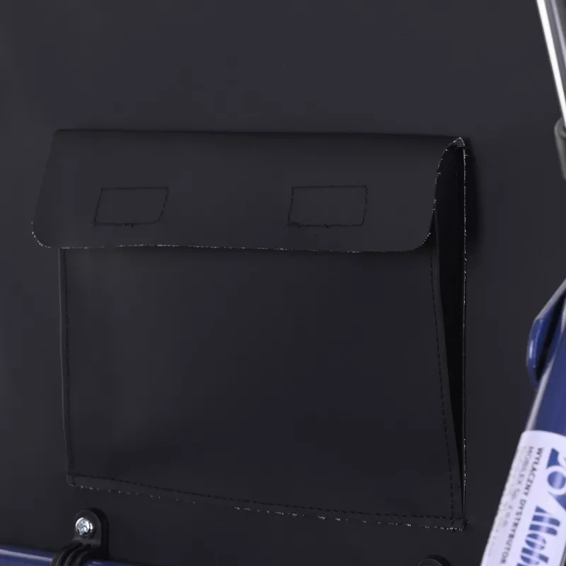 Rollator mit vier Rädern und Sitz, blau/schwarz