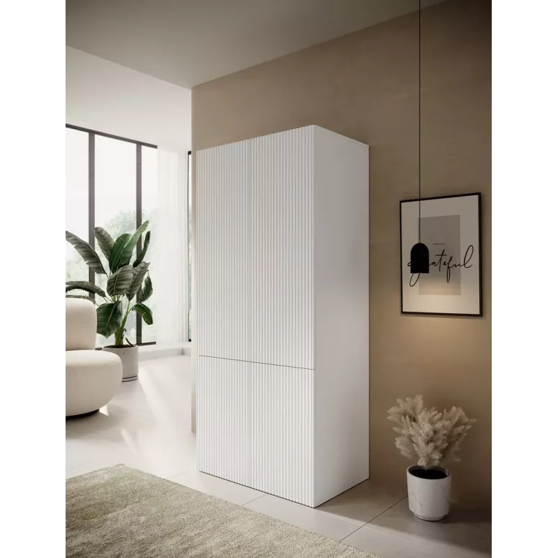 Schrank cama meble PAFOS 2D 90x55,5x198,5 cm weiß matt mit 2 Einlegeböden