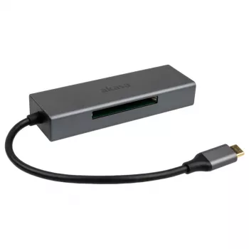 Kartenleser Akasa AK-CR-09BK USB 2.0 Type-C Grau