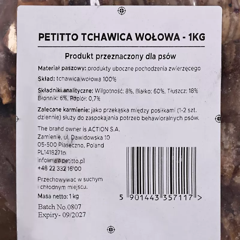 Hundesnack PETITTO Rindertrachea 1 kg - PETITTO Rindertrachea-Kauknochen
