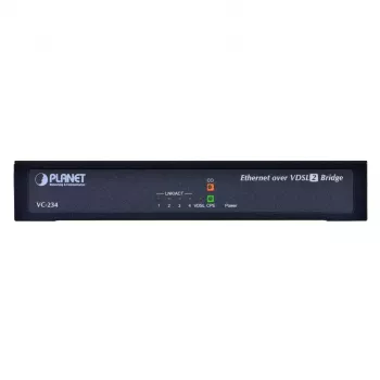 Netzwerk-Gateway PLANET VC-234 managed 4-Port Fast Ethernet (10/100) Rackmount 1U, DC-Eingang, 0,8 Gbit/s Switching-Kapazität