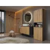 Top E Shop NEL 1K DK ANT/ART KP Badezimmer-Aufbewahrungsschrank, Graphit/Eiche