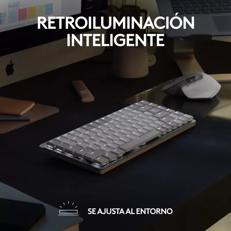 Logitech MX Mechanical Mini for Mac Kabellose Tastatur, Bluetooth, Space Grau (920-010837)