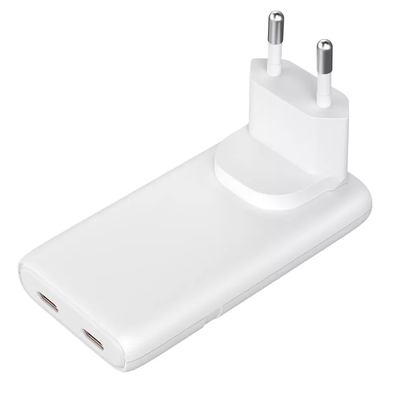 Akyga AK-CH-32 flaches GaN-USB-C-Ladegerät 65 W, 2 x USB-C PD, Weiß