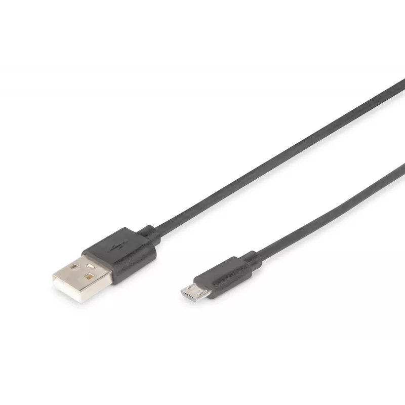 Digitus USB 2.0 Anschlusskabel [1x USB 2.0 Stecker A - 1x USB 2.0 Stecker Micro-B] 1,80 m Schwarz Digitus (AK-300127-018-S)