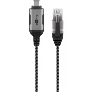Goobay Ethernet-Kabel USB-C 3.1 auf RJ45 schlank 3 m – verbindet Router, Modem oder (74404)