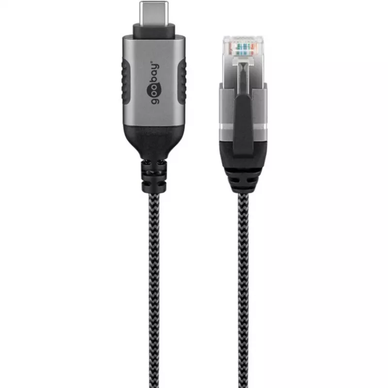 Goobay Ethernet-Kabel USB-C 3.1 auf RJ45 schlank 3 m – verbindet Router, Modem oder (74404)