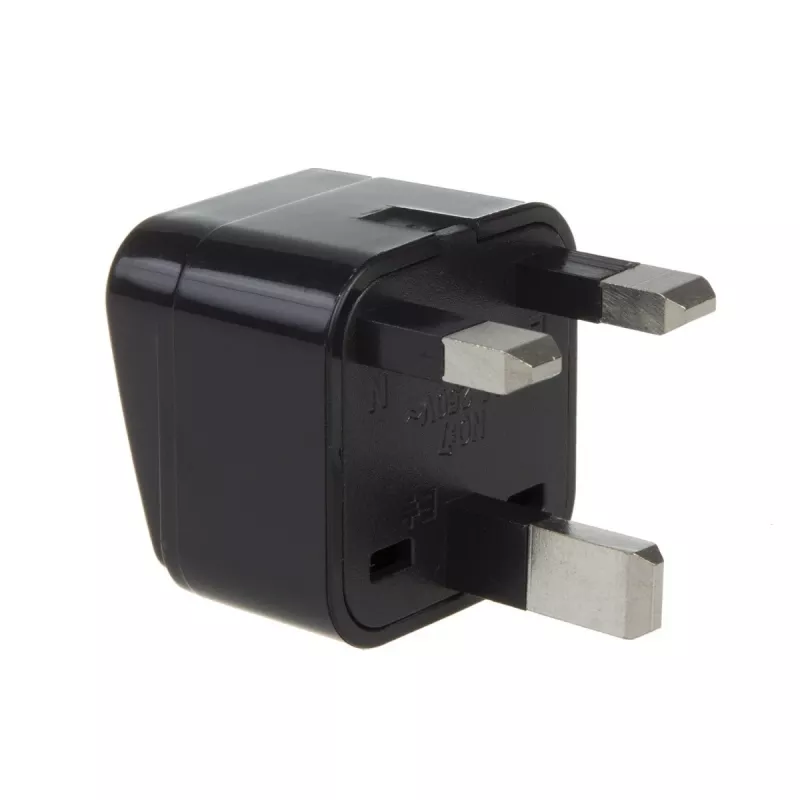 Maclean MCE154 Netzstecker-Adapter, EU-Steckdose auf UK-Stecker, Schwarz