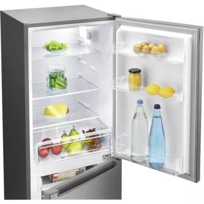 Bomann KG 7359 Kühl-Gefrierkombination, Kühlteil 121 l + Gefrierteil 52 l, Energieklasse C, Edelstahl
