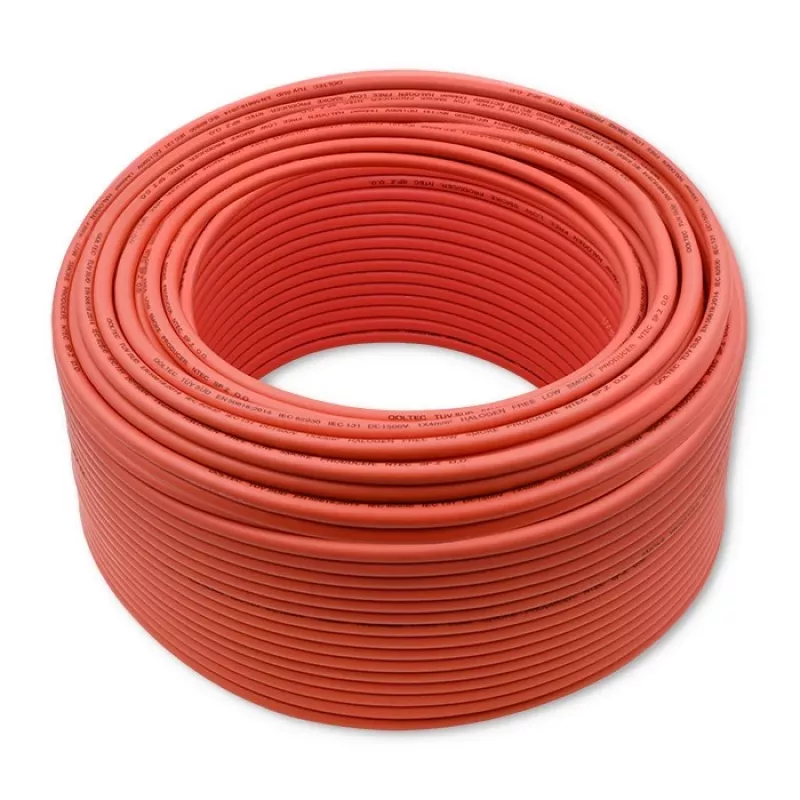 Qoltec 53850 Photovoltaik-Solarkabel | 4 mm² | 100 m | rot