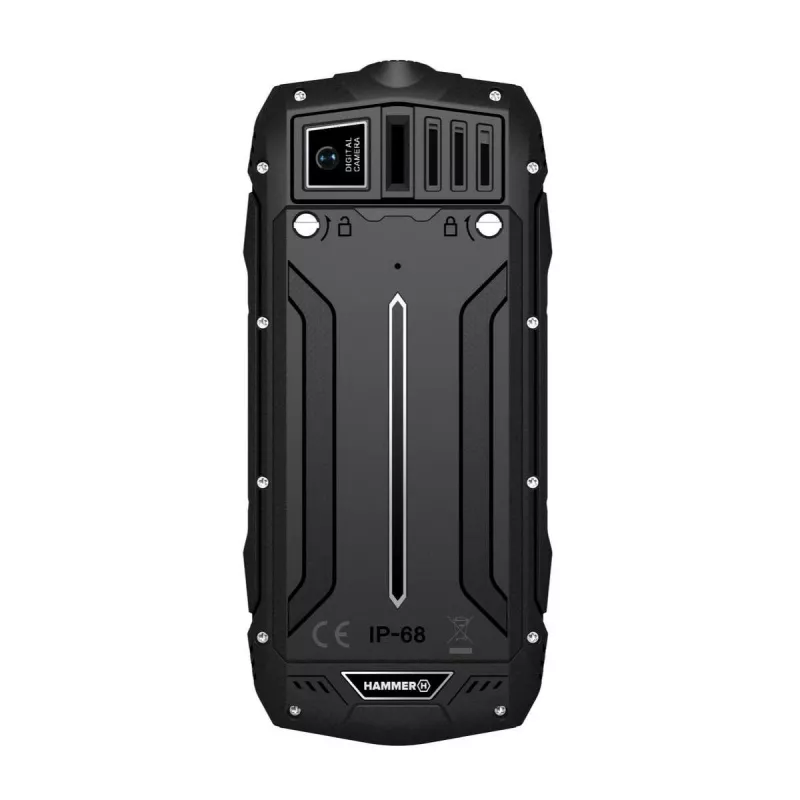 Hammer ROCK LTE robustes Mobiltelefon 48 MB RAM 128 MB, 2,4" IPS, Dual-SIM, 3G, IP68, 2 MP, 3000 mAh, Schwarz