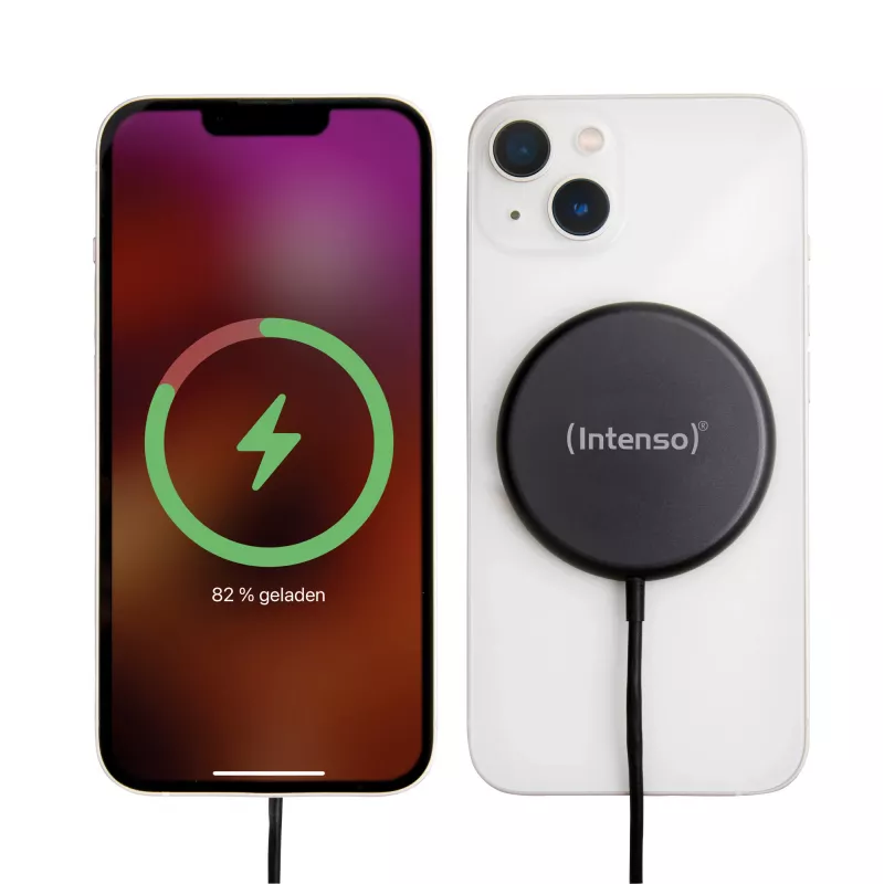 Intenso MB1 Smartphone Schwarz USB Kabelloses Laden Schnellladung Innenbereich