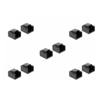 DeLOCK 86470 RJ45 Stecker Staubschutz, Schwarz, 10 Stück