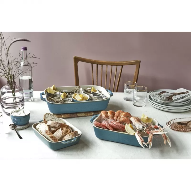 Staub 40508-172-0 Keramik-Backset rechteckig, 3-teilig, Antique Turquoise