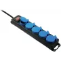 Steckdosenleiste AS Schwabe 38609 — 5-fach, schwarz/blau, mit Schalter