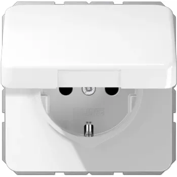 JUNG CD 1520 BF KI KL WW SCHUKO-Steckdose mit Klappdeckel, 16 A 250 V, Alpinweiß