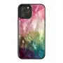 Schutzhülle iKins für Apple iPhone 12 / 12 Pro — Wasserblumen-Design, schwarz