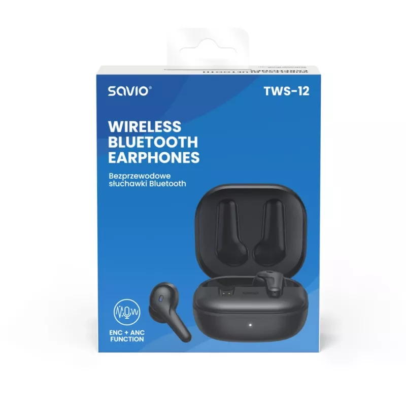 SAVIO In-Ear-TWS-Headset TWS-12, Bluetooth 5.3, integriertes Mikrofon, schwarz